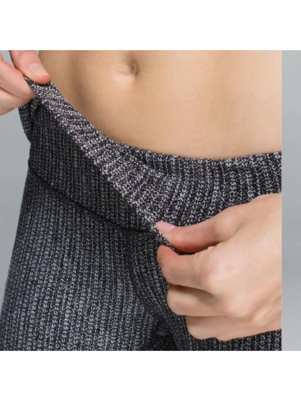 Lululemon Wunder Under Pant (Roll Down) Coco Pique Black